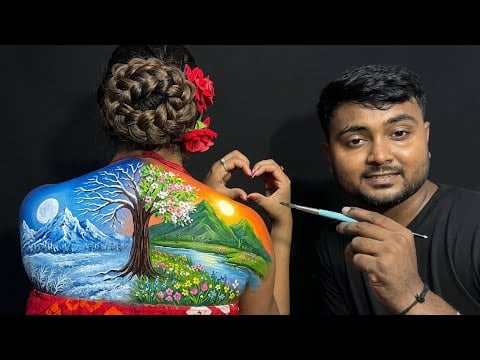 ASMR | My Husband Doing My Relaxing Back Painting | 🎨😍