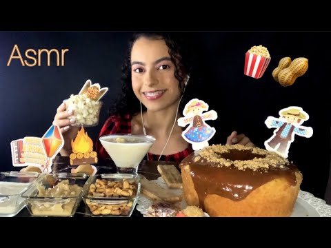 ASMR MUKBANG/ COMIDAS TÍPICAS DE SÃO JOÃO (pipoca, bolo, etc)