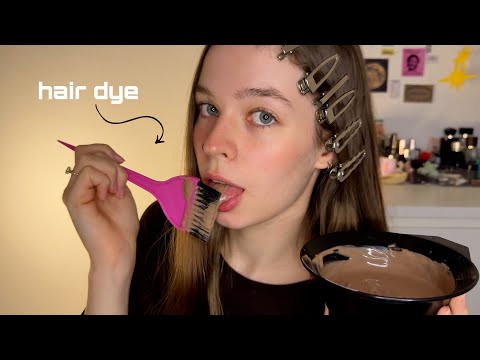 ASMR ౨ৎ крашу тебе волосы и ем краску ࣪*звуки рта*
