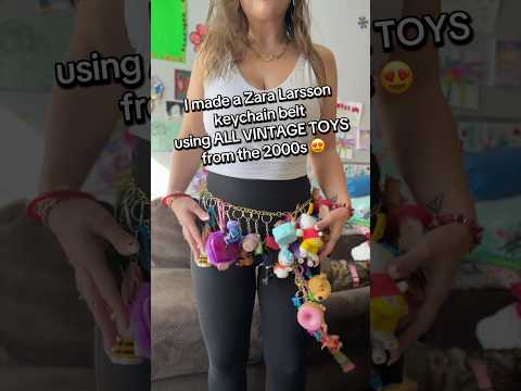 ASMR ICONIC ZARA LARSSON KEYCHAIN BELT🧸 🐬 🌈 using all vintage toys! #2000s #y2k #bestlifebybrooke