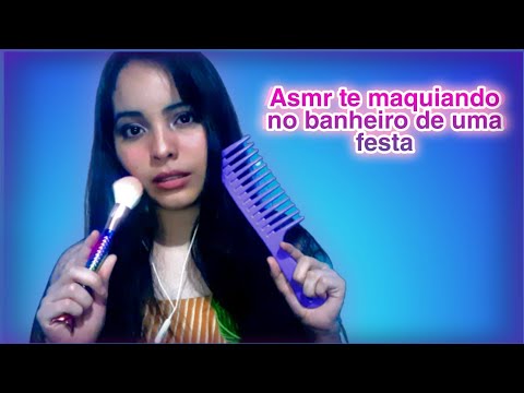 Asmr retocando sua maquiagem no banheiro de uma festa 😎🎶