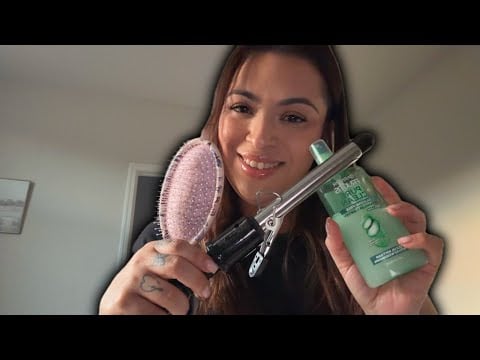 Lofi ASMR| Styling your hair and applying hair serums ✨