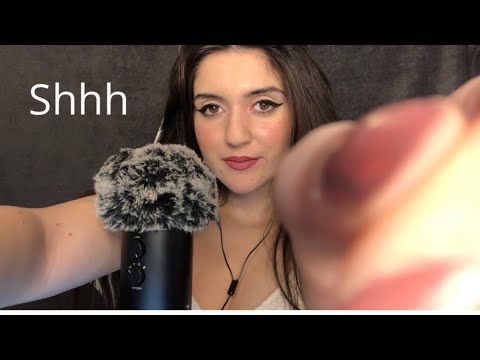 ASMR repeating "relax, just a little bit, shh" with face touching ❤️