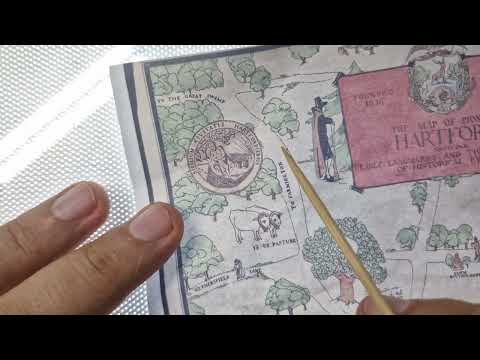 1638 vintage map of HARTFORD settlement (Connecticut) with landmarks and events | ASMR soft spoken