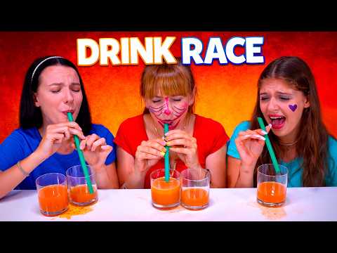 ASMR Drink Race with Makeup For Loser, Watermelon Cocktail Race Compilation