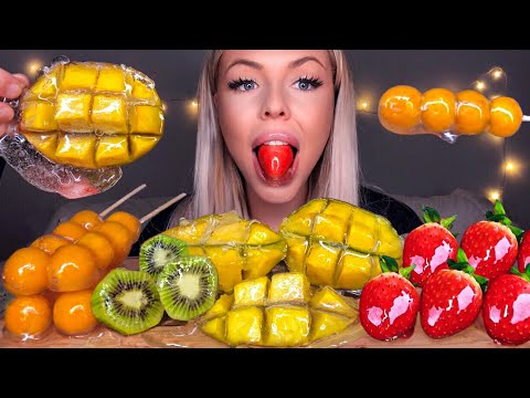 ASMR *CANDIED FRUIT* TANGHULU MANGO, GOOSEBERRY, KIWI, CANDIED STRAWBERRY, EATING SOUNDS MUKBANG 먹방