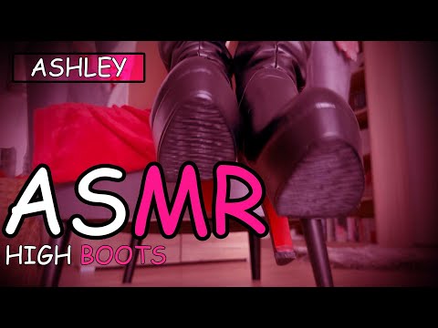 ASMR HIGH BOOTS Scratching & Tapping | LEATHER SOUNDS | NO TALKING