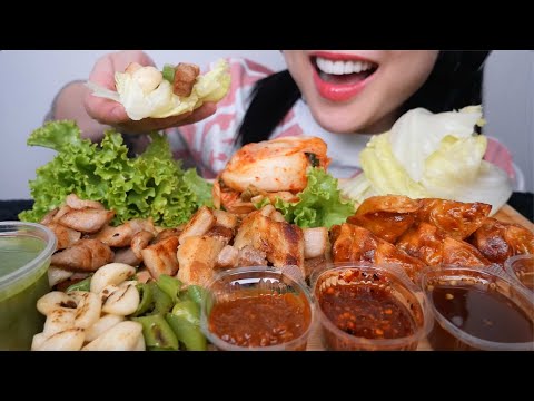 KOREAN BBQ WRAP (ASMR EATING SOUNDS) NO TALKING | SAS-ASMR