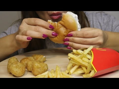 ASMR MCDONALDS CHEESEBALLS / FISH FILET / FRIES / no talking / CREMA ASMR #asmr #mukbang #mcdonalds