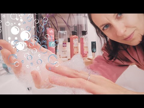 ASMR Washing your hair in the bathtub (bubblebath), Je lave tes cheveux dans un bain moussant  EN/FR