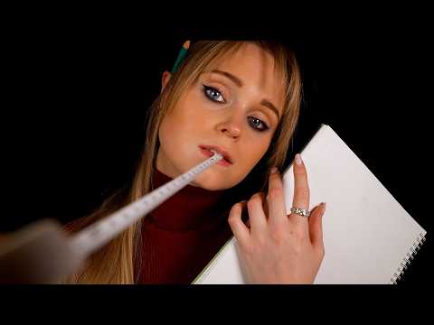 ASMR | Measuring and sketching you for an art project (ASD friendly)