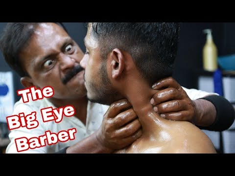 Amazing Neck Tapping Neck Massage & Neck Cracking ASMR | Ear Cracking Ear Massage | Big Eye Barber
