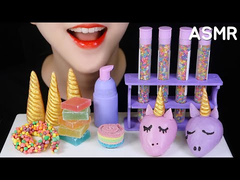 UNICORN FOOD ASMR UNICORN BOOGERS, UNICORN SPIT, JEWEL CANDY, NERD ROPE CANDY ASMR NO TALKING 🦄