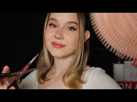 ASMR Relaxing Haircut & Style (Soft Spoken)