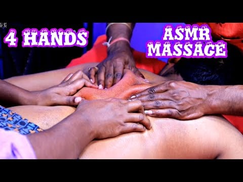 4 hands Indian ASMR barber full body massage with ASMR tools and neck crack | full body relax