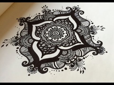 🌱Drawing a Mehndi design/ A beautiful mandala for your hand🌱