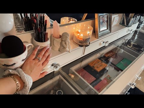 Asmr lofi ✨tapping on my makeup vanity ✨ tapping, scratching, whispering, camera tapping💅