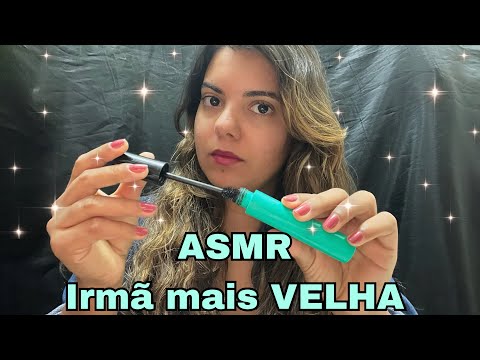 ASMR: IRMÃ mais VELHA te MAQUIANDO para FESTA