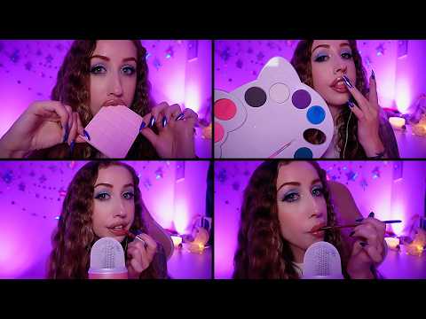 ASMR Mouth Sounds for Sleep 💋 Face Painting, Honey Spoon, Inaudible Whispers & More