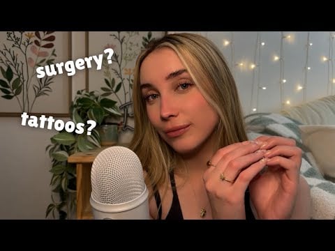 ASMR close mic whisper ramble and nail tapping