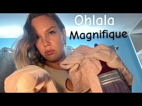 [ASMR] Fast & Aggressive Facial Treatment By A French Artist (Latex Gloves, Paintbrush)