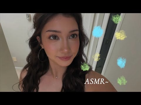 asmr stamping your face 💜💛💚 [visual trigger] (mouth sounds, hand movements, tapping) 