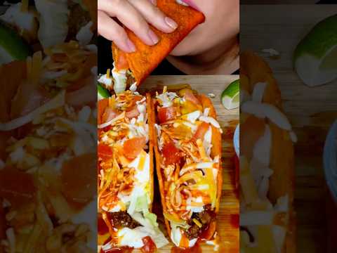 NACHO CHEESE CRUNCHY TACOS #asmr #taco #nacho #shorts #food