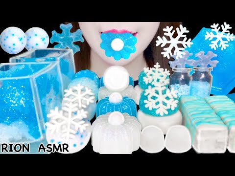 【ASMR】【咀嚼音 】WINTER DESSERTS KOHAKUTO EDIBLE CUP JELLY MUKBANG 먹방 食べる音 EATING SOUNDS NO TALKING