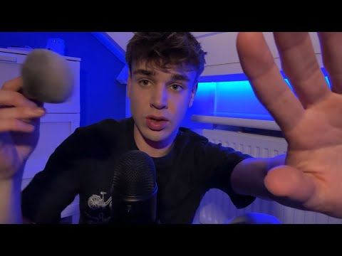 ASMR Sleepy Whispers (with mic brushing & hand movements)