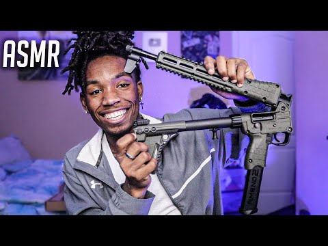 ASMR | **INSANE GUN SOUNDS**  For SLEEP And Relaxation Whispers , Tapping . Soothing Triggers Etc..