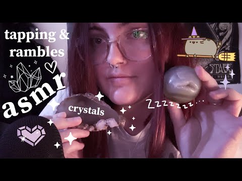 ASMR SUPER TINGLY tapping show & tell (showing you my crystals & thrift bits + rambles)