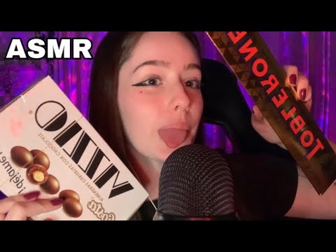 ASMR SUSSURRANDO + TAPPING + CHOCOLATES QUE EU COMPREI NO PARAGUAI!