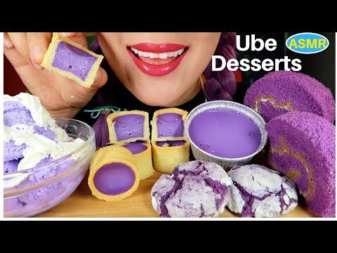 ASMR 하와이 맛집 UBAE, 우베 디저트 리얼사운드 먹방|PURPLE FOOD, UBE DESSERTS EATING SOUND| CURIE.ASMR