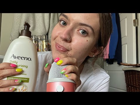 ASMR| Lotion Sticky Mic Gripping, Lotion Massage & Lipgloss Application