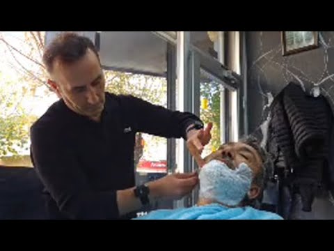 MY BARBER FRIEND IS DOING MY BEARD AND HAIR SHAVING