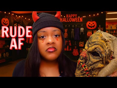 ASMR Rude Halloween Store Cashier 🙄🎃✨(she hates her job & YOU lol)