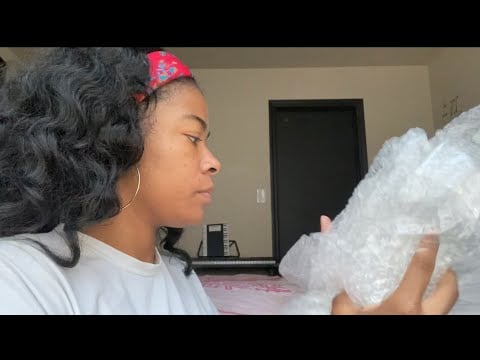 ASMR BUBBLE WRAP(inaudible whisper, gum chewing, writing)