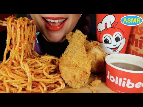 ASMR JOLLIBEE SPAGHETTI+FRIED CHICKEN EATING SOUND| 졸리비 스파게티, 후라이드치킨 리얼사운드 먹방 |CURIE.ASMR