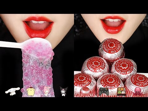 CHOCOLATE MARSHMALLOW ASMR, SANRIO CHARACTER FOOD EATING SOUND ASMR 🎮