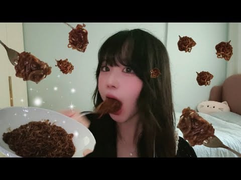 교양있는 믱 가문의 깔끔한 짜파게티 먹방🍜 | 라면 리얼사운드