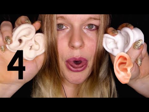 ASMR INTENSE 4 Mic Mouth Sounds, Ear Digging, Taps, Whispering.