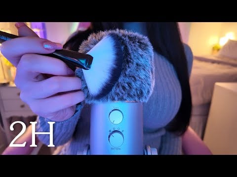 2H ASMR For Sleep 😴 Brushing Your Face Until You Fall Asleep | Rain Edit ☔