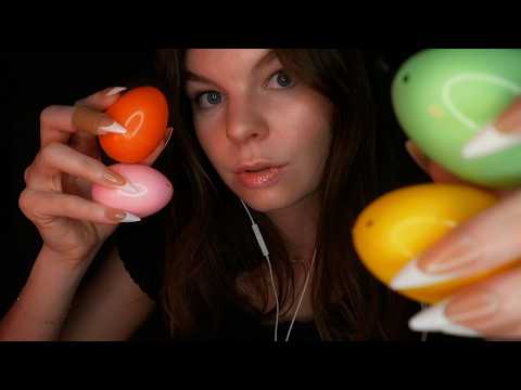 ASMR 🐣 easter egg tapping (nail sounds + mouth sounds)