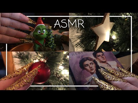 ASMR Christmas Tree & Christmas Decorations Tapping & Scratching! 🎄📚 (No Talking)