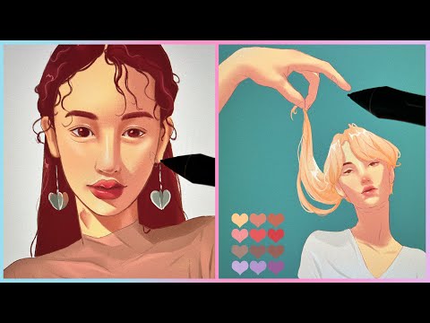 ODDLY SATISFYING ART VIDEOS That Will Relax You Before Sleep 😴💛 | Tina's Digital Art Compliation