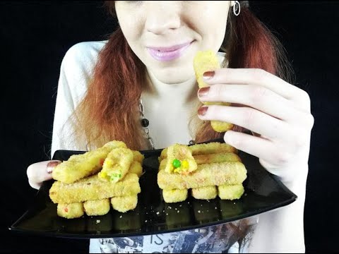ASMR | CRISPY BREADED VEGGIE STICKS (No Talking) | Eating Sounds