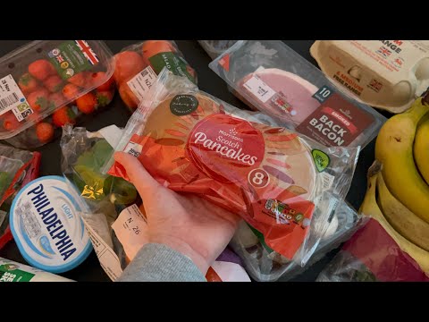 ASMR grocery haul | pancakes for breakfast | soft spoken | relaxing for sleep