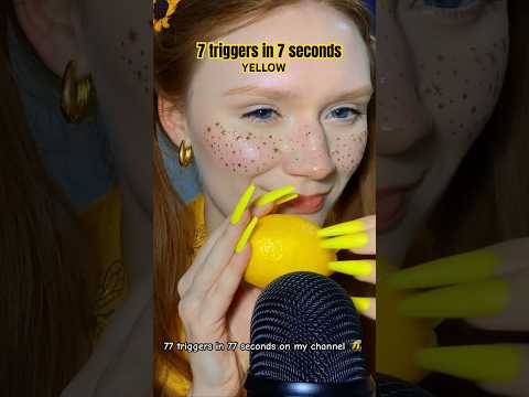 YELLOW TRIGGERS 🤪💛7 in 7 #asmr #asmrtapping #longnails #asmrsounds #relax