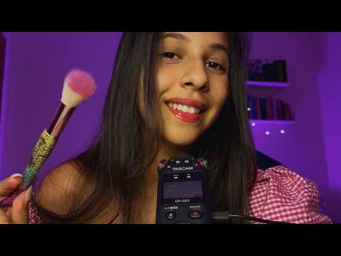 ASMR: sons de boca e pincel no seu rosto