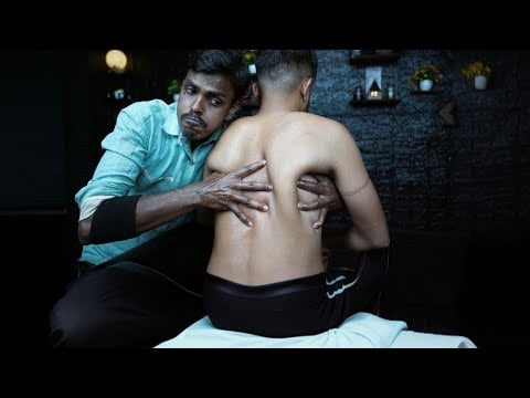 Indian Body Massage ASMR For Pain Relief | Strong Wrist Barber Doing Deep Tissue Massage ASMR